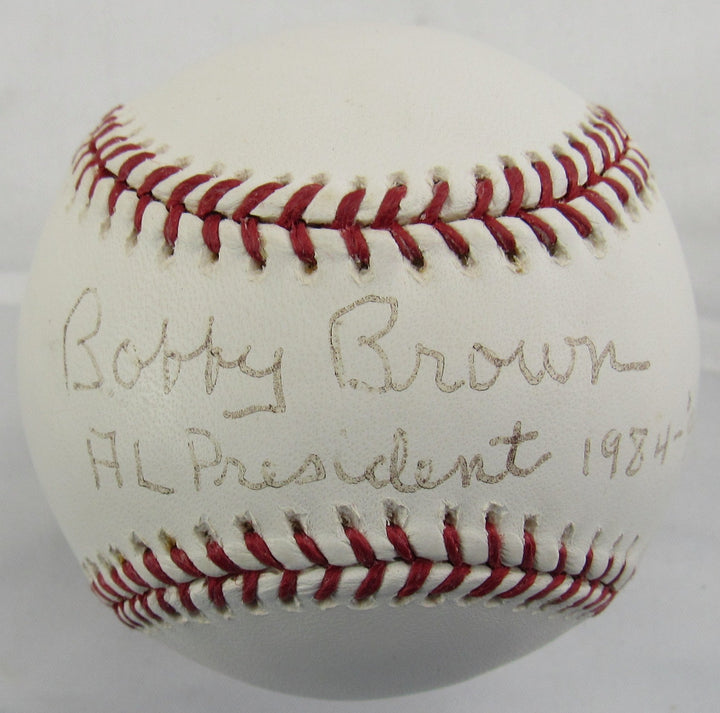 Bobby Brown - AL President Signed Auto Rawlings Baseball w/ Insc