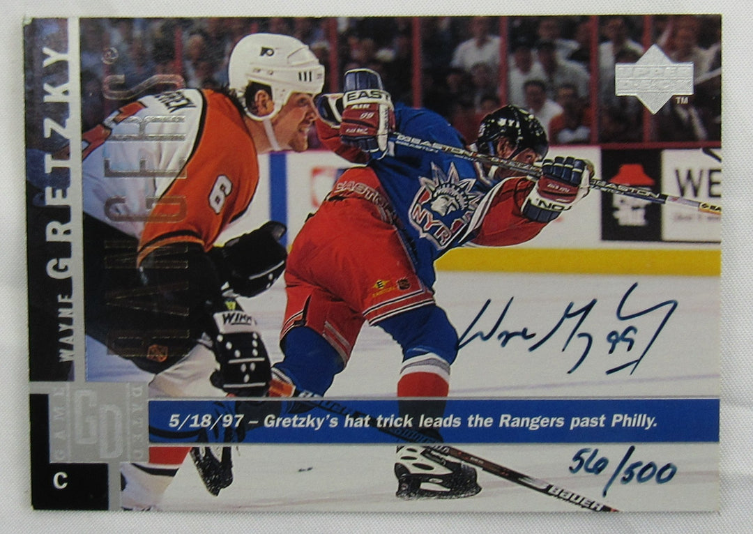 Wayne Gretzky Signed 1997-98 Upper Deck Hockey NHL Card 56/500