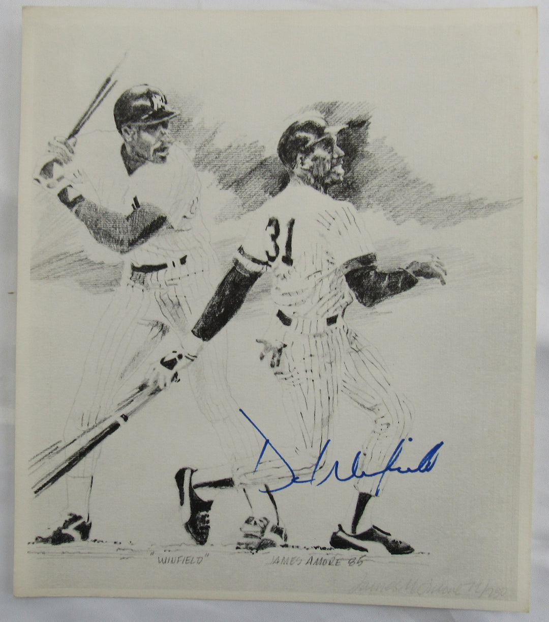 Dave Winfield Signed 9.5x11 Vintage Photo
