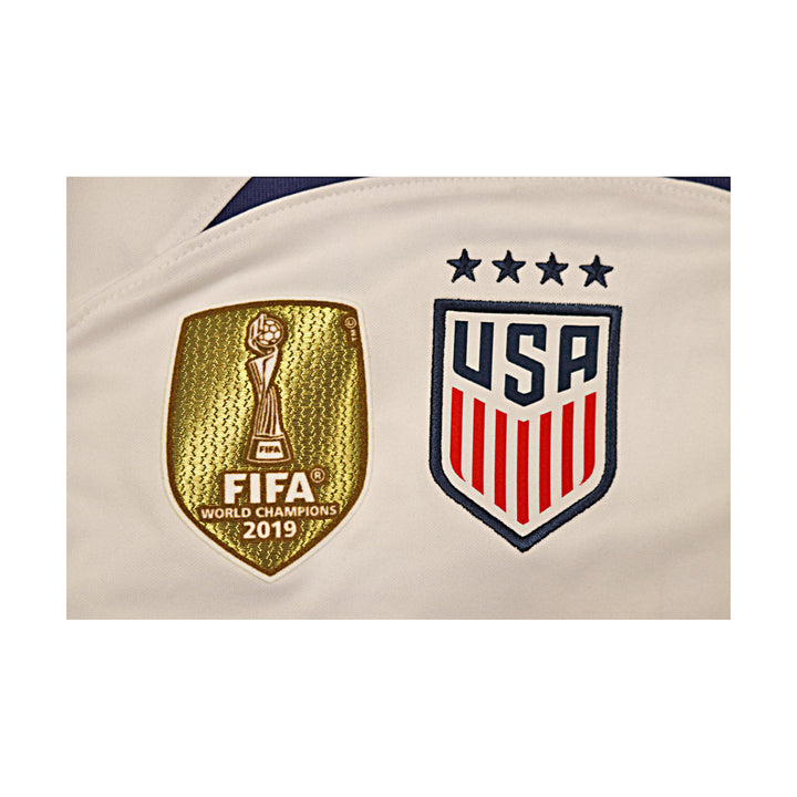 Rose Lavelle USWNT Youth Nike White USA Soccer Jersey with 2019 FIFA World Cup Cup Champions Patch