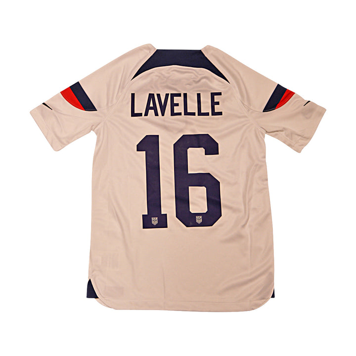 Rose Lavelle USWNT Youth Nike White USA Soccer Jersey with 2019 FIFA World Cup Cup Champions Patch