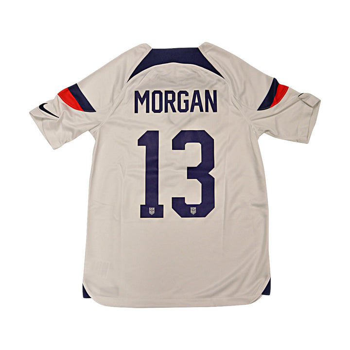 Alex Morgan USWNT Youth Nike White USA Soccer Jersey with 2019 FIFA World Cup Cup Champions Patch