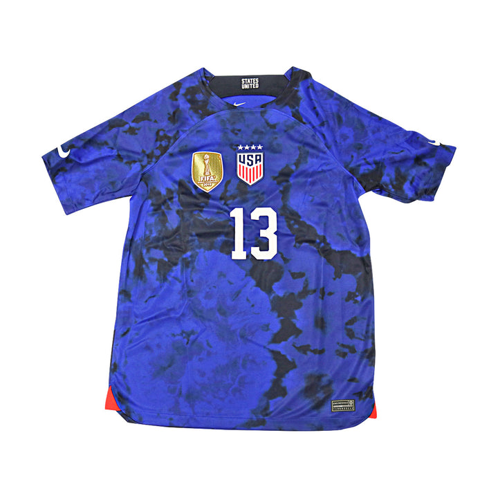 Alex Morgan USWNT Youth Nike Blue USA Soccer Jersey with 2019 FIFA World Cup Cup Champions Patch