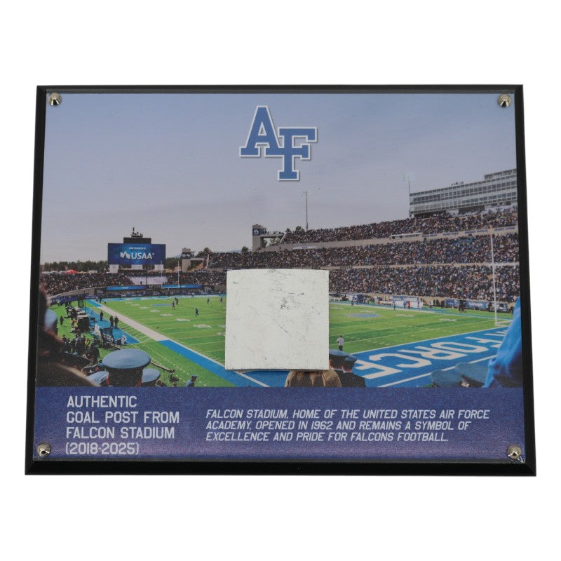 US Air Force Academy Authentic Piece of Falcon Stadium Goalpost Plaque