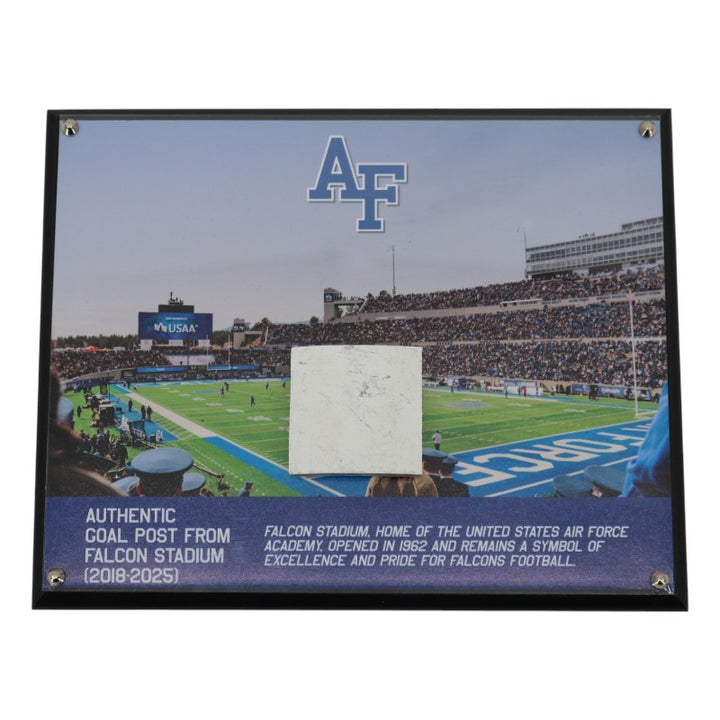 US Air Force Academy Authentic Piece of Falcon Stadium Goalpost Plaque
