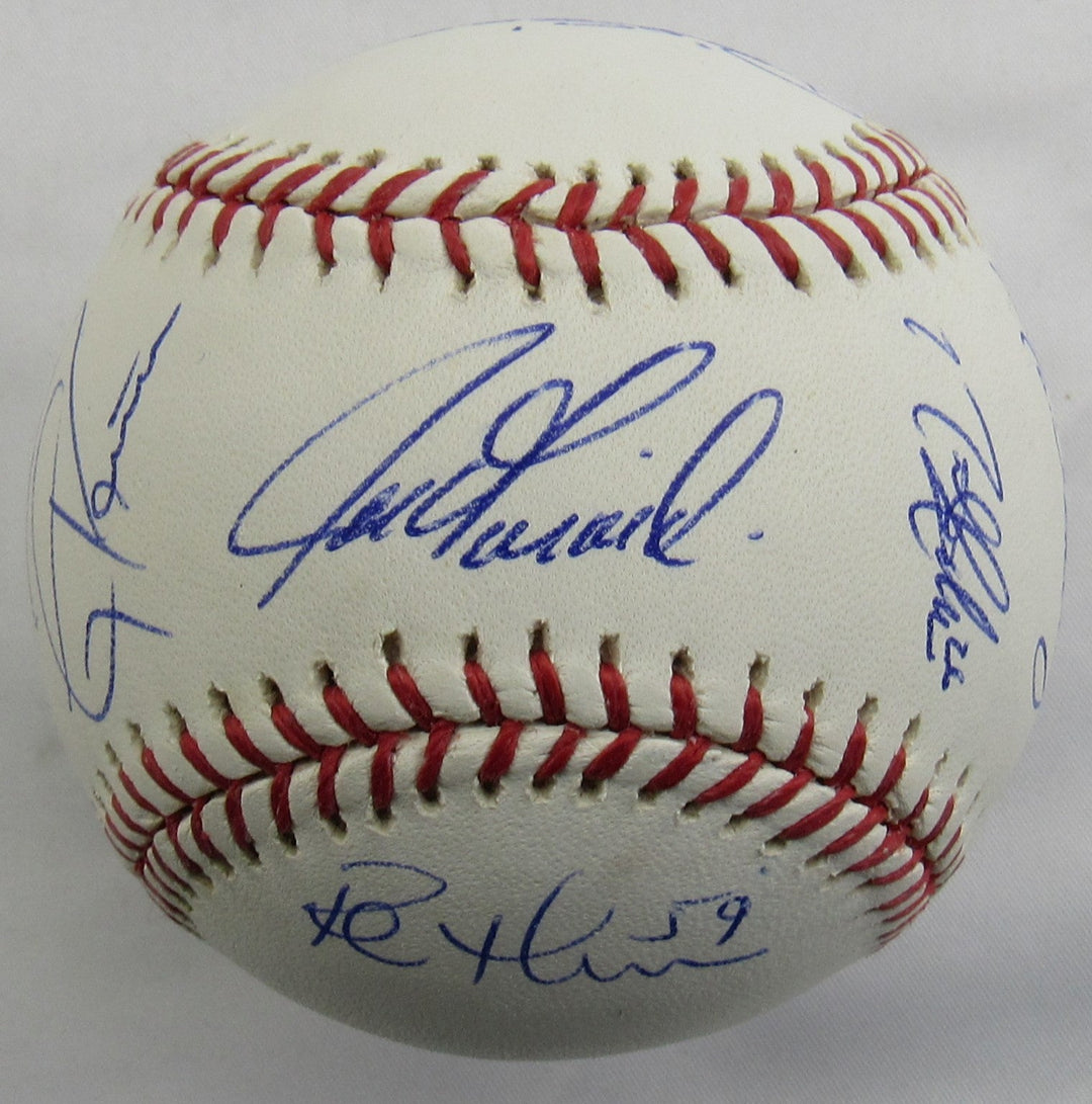 Joe Girardi Tony Pena Rob Thompson +3 Signed Rawlings Baseball JSA AX04811