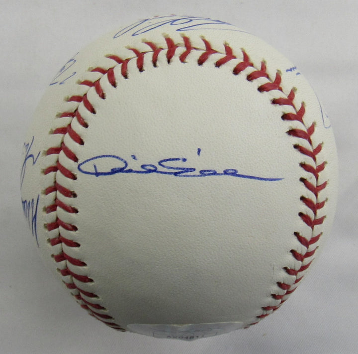 Joe Girardi Tony Pena Rob Thompson +3 Signed Rawlings Baseball JSA AX04811