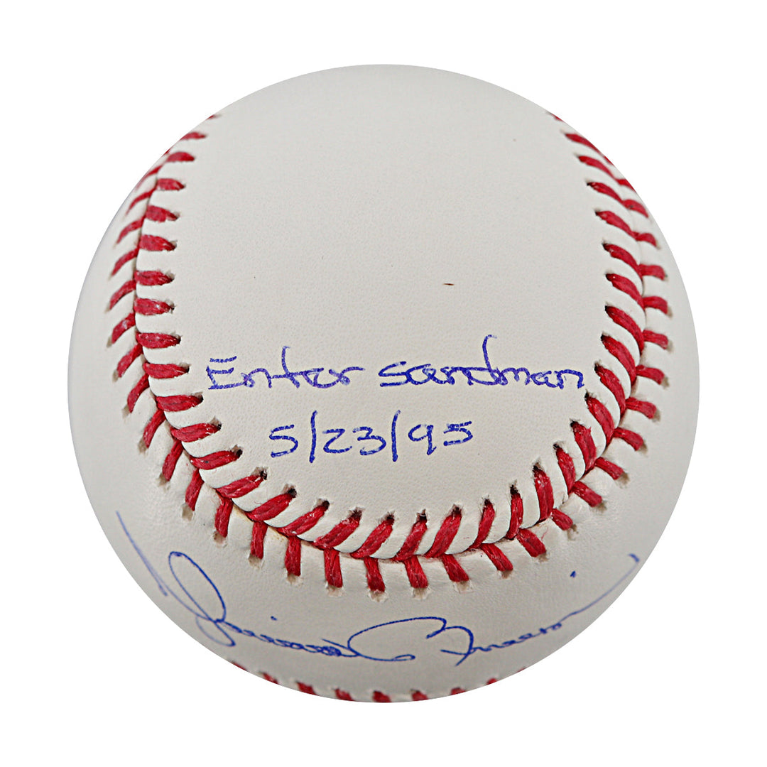 Mariano Rivera New York Yankees Autographed Signed Inscribed "Enter Sandman 5/23/95, Exit Sandman 9/26/13" OMLB Baseball (CX Auth)