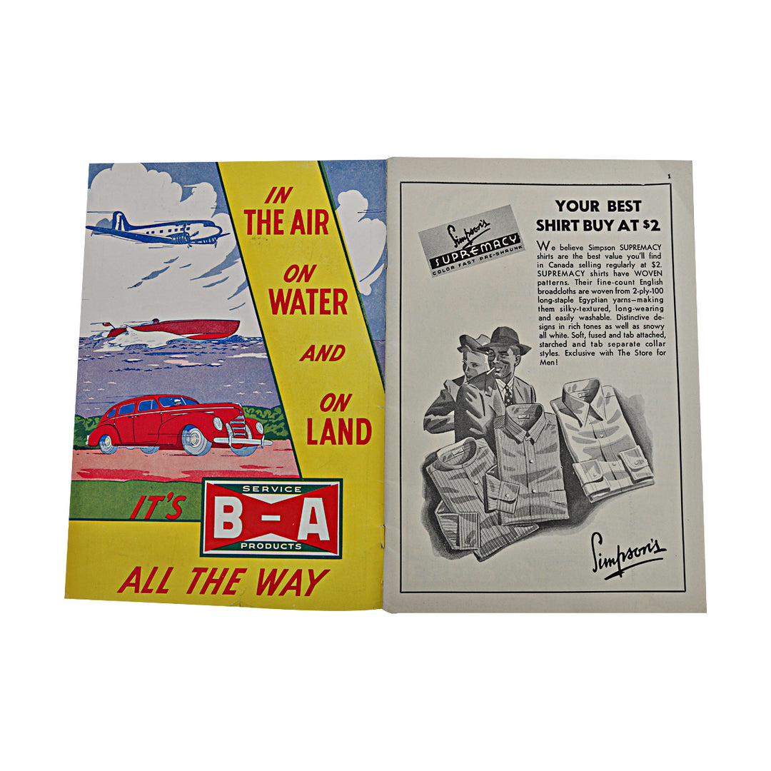 Vintage 1940s Toronto Maple Leafs Program