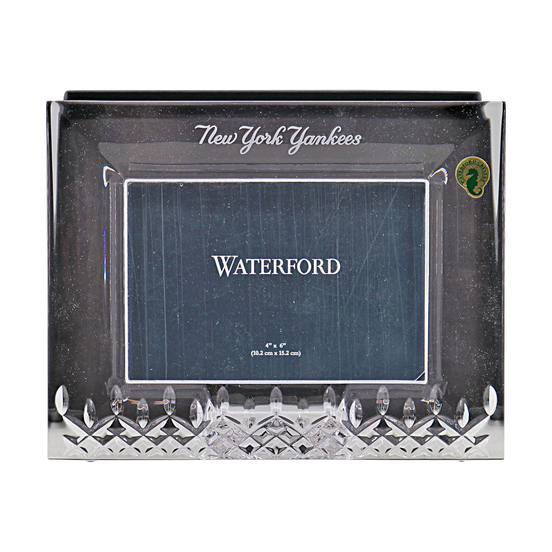 New York Yankees Waterford Lismore Lead Crystal 4x6 Picture Frame