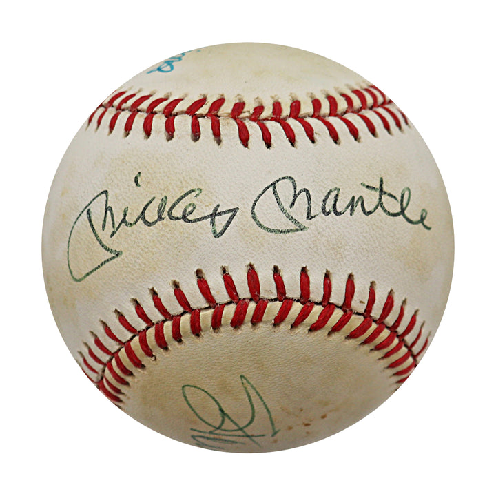 Mantle Williams Musial Autographed Rawlings OAL Baseball (JSA LOA)