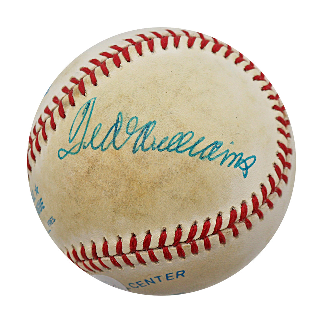 Mantle Williams Musial Autographed Rawlings OAL Baseball (JSA LOA)