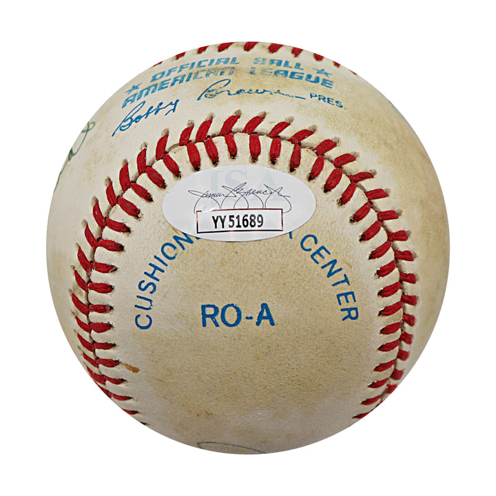 Mantle Williams Musial Autographed Rawlings OAL Baseball (JSA LOA)