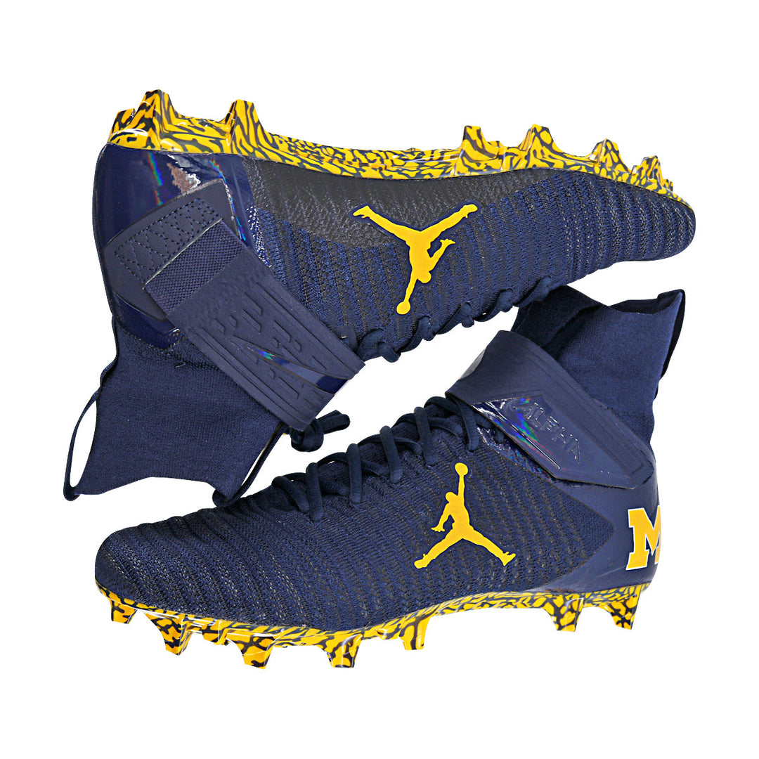 Jordan Brand Alpha Menace Elite 2 University of Michigan Team Issued Cleats Size 16