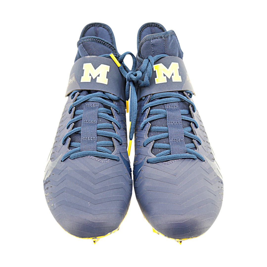 Jordan Brand Alpha Menace Pro 2 University of Michigan Team Issued Cleats Size 11 1/2