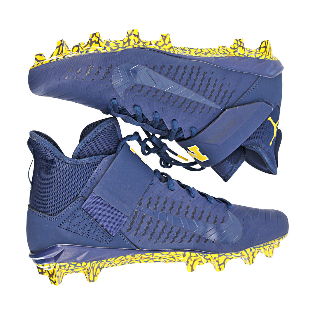 Jordan Brand Alpha Menace Pro 2 University of Michigan Team Issued Cleats Size 12