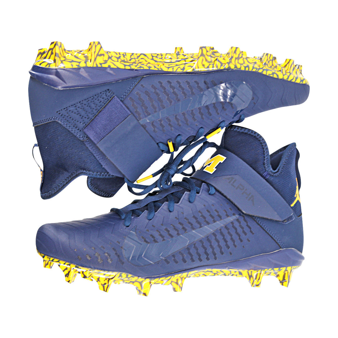 Jordan Brand Alpha Menace Pro 2 University of Michigan Team Issued Cleats Size 12