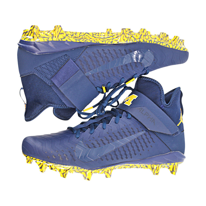 Jordan Brand Alpha Menace Pro 2 University of Michigan Team Issued Cleats Size 12