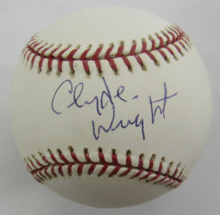 Clyde Wright Signed Auto Rawlings Baseball B164