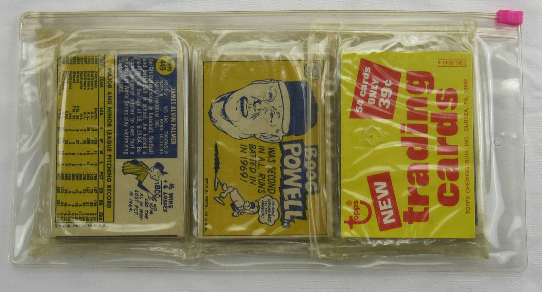 1970 Topps Baseball Card Rack Pack - Factory Sealed - Reggie Jackson AS / Jim Palmer
