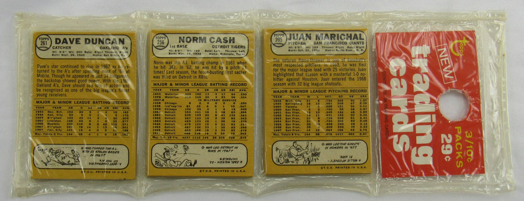 1968 Topps Baseball Card Rack Packs Factory Sealed - Carl Yastrzemski on Top