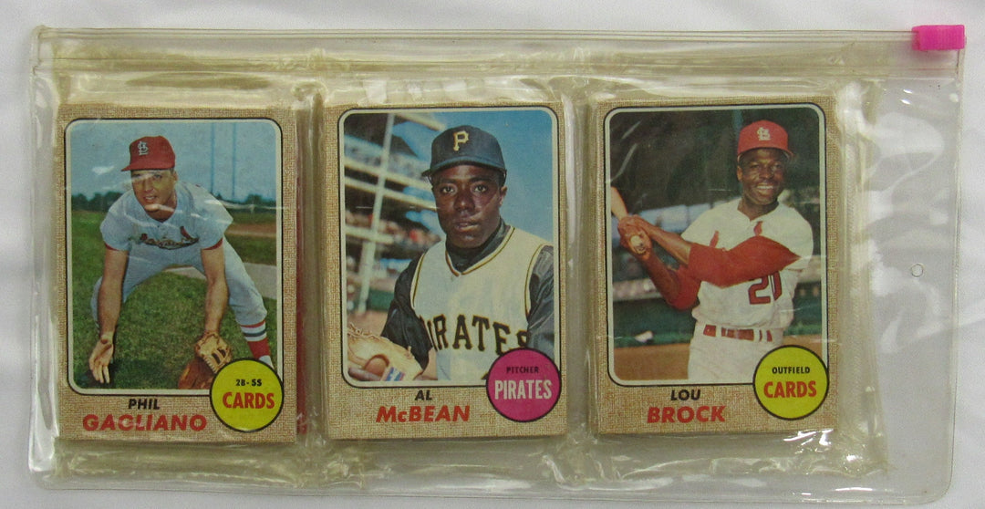 1968 Topps Baseball Card Rack Packs Factory Sealed - Lou Brock on Top