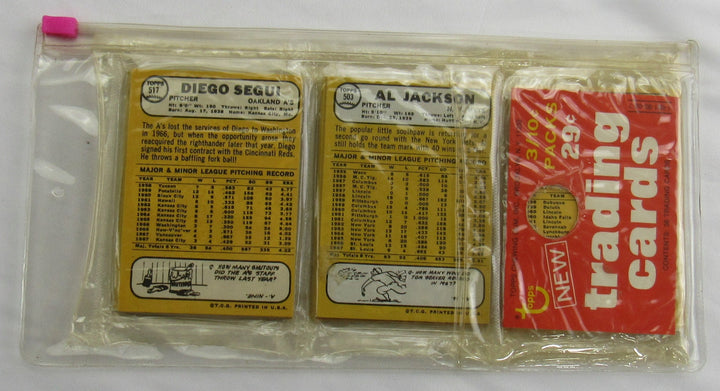 1968 Topps Baseball Card Rack Packs Factory Sealed - Lou Brock on Top