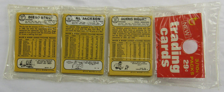 1968 Topps Baseball Card Rack Packs Factory Sealed - Lou Brock on Top