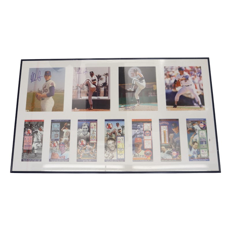 Nolan Ryan Mets Astros Rangers Angels Autographed 25x40 Framed Collage JSA LOA