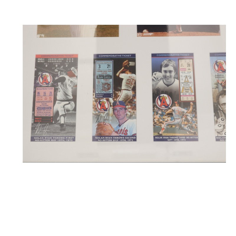 Nolan Ryan Mets Astros Rangers Angels Autographed 25x40 Framed Collage JSA LOA