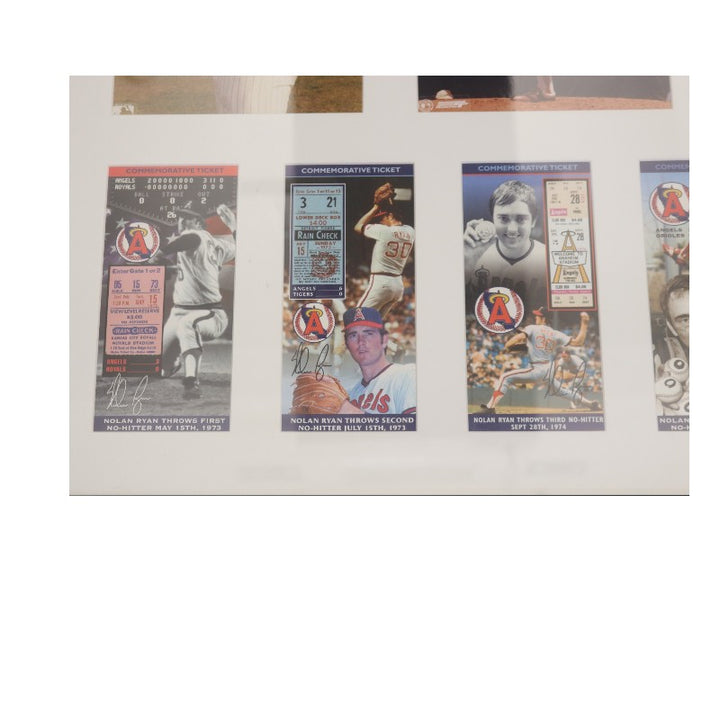 Nolan Ryan Mets Astros Rangers Angels Autographed 25x40 Framed Collage JSA LOA