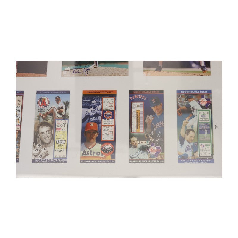 Nolan Ryan Mets Astros Rangers Angels Autographed 25x40 Framed Collage JSA LOA