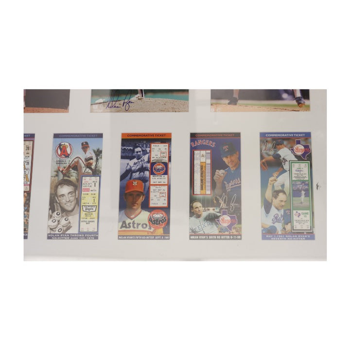 Nolan Ryan Mets Astros Rangers Angels Autographed 25x40 Framed Collage JSA LOA