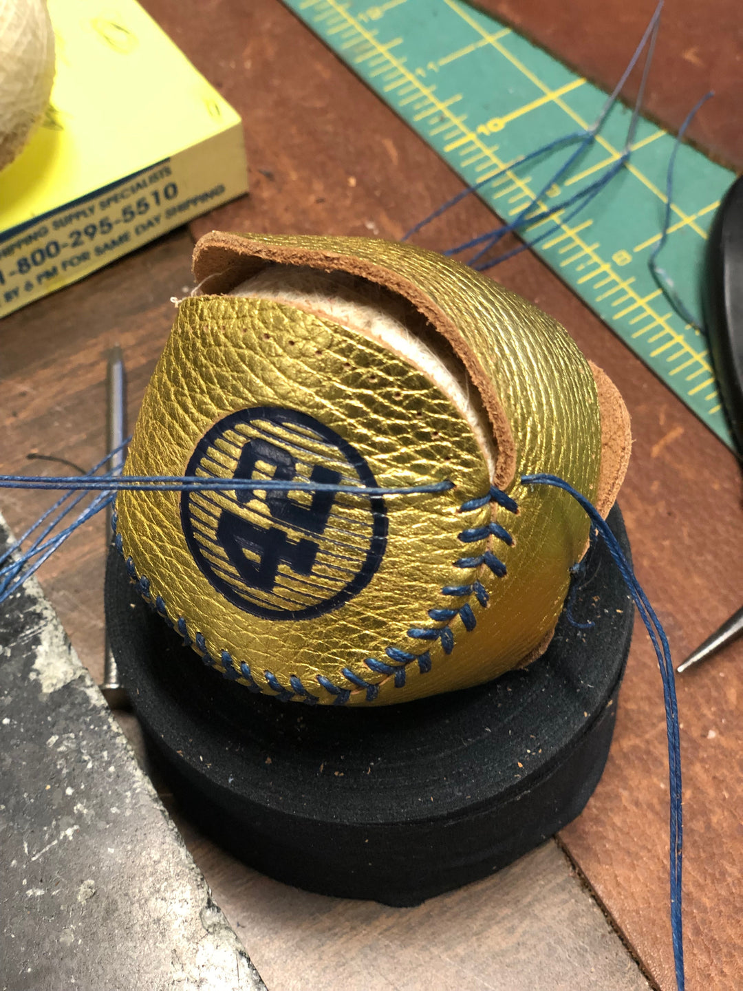 Mariano Rivera New York Yankees Autographed Inscribed Hand Stitched Gold Baseball LE of 42 (CX Auth)