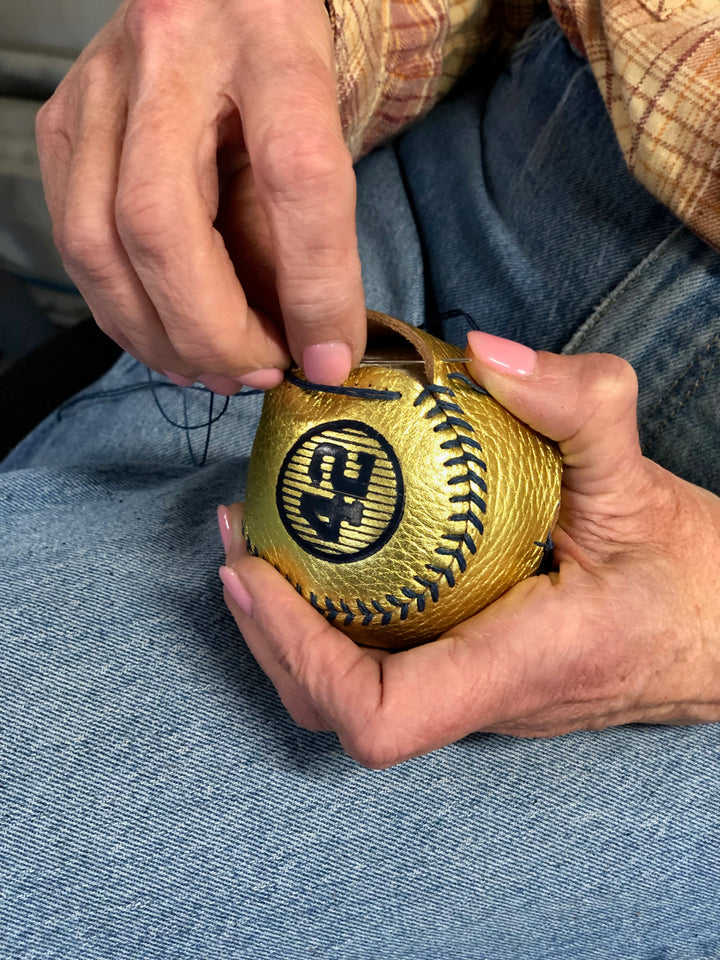 Mariano Rivera New York Yankees Autographed Inscribed Hand Stitched Gold Baseball LE of 42 (CX Auth)