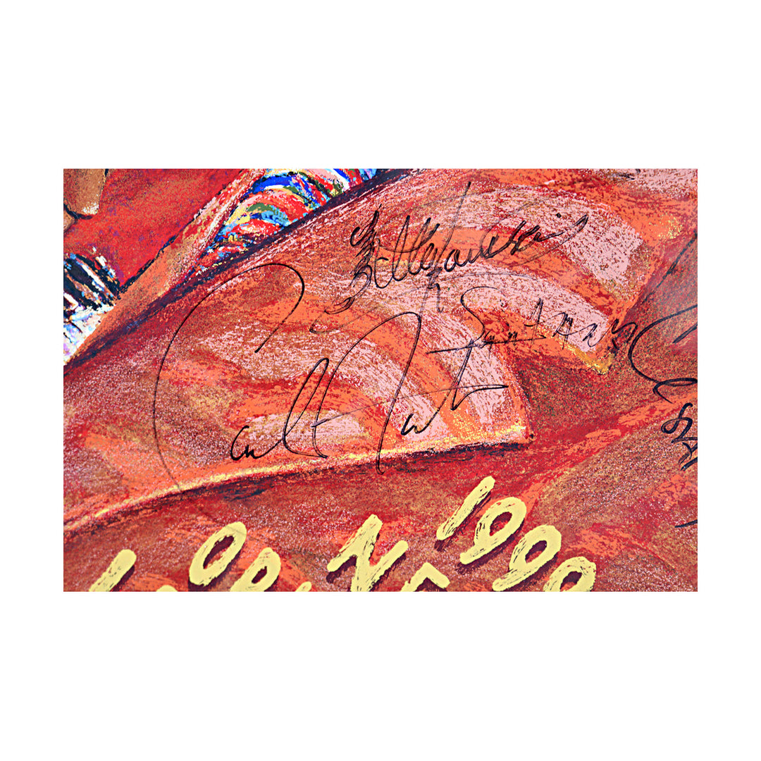 Steve Miller, Santana, Aaron Neville Multi Signed Autographed 1999 New Orleans Jazzfest Framed Poster (JSA LOA #ZZ25852)