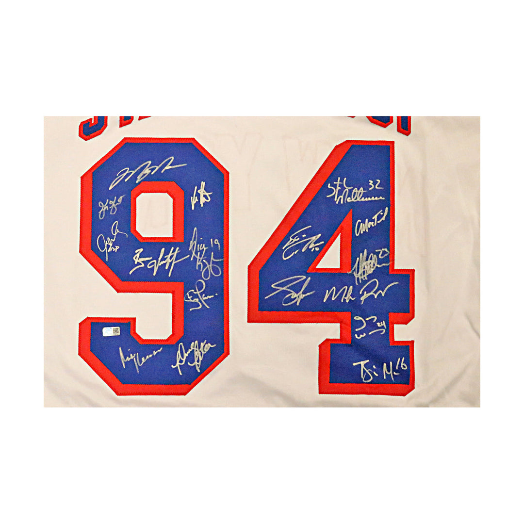 1994 New York Rangers Team Signed Autographed Stanley Cup Custom White Jersey (CX Auth)