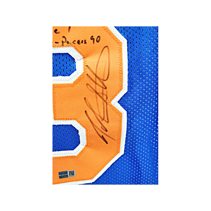 John Starks New York Knicks Autographed Signed Inscribed 1994 ECF Game 7 Pro Style Blue Jersey (CX Auth)