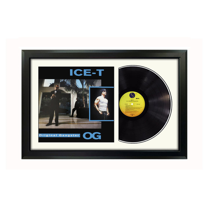 Ice-T O.G. Original Gangster Genuine Vinyl Record & Cover Professionally Framed 17.5  x 26.5  Wall Display with a White Mat