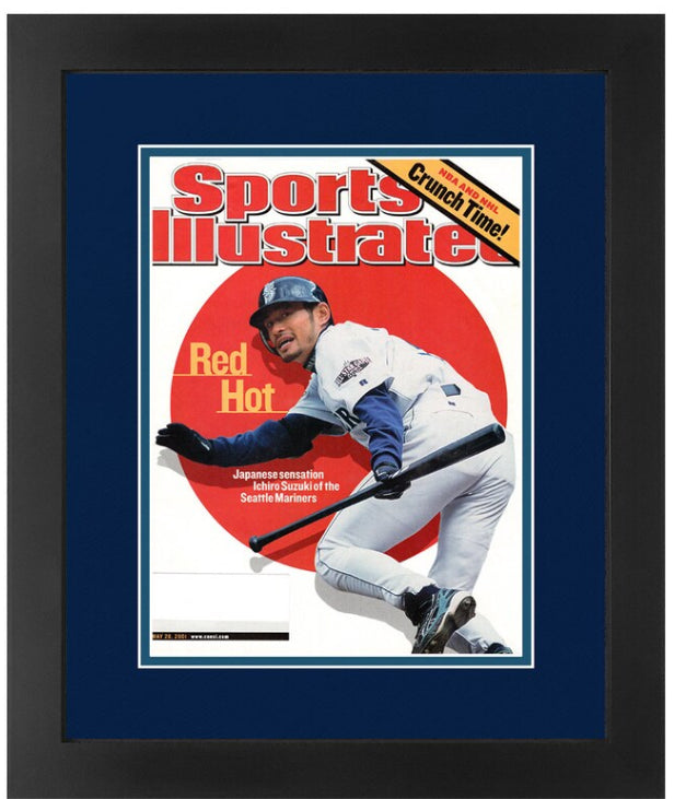 Ichiro Suzuki Seattle Mariners Vintage Sports Illustrated Magazine May 28, 2001 Original Issue Professionally Matted with Team Colors and Framed 14.25  x 17