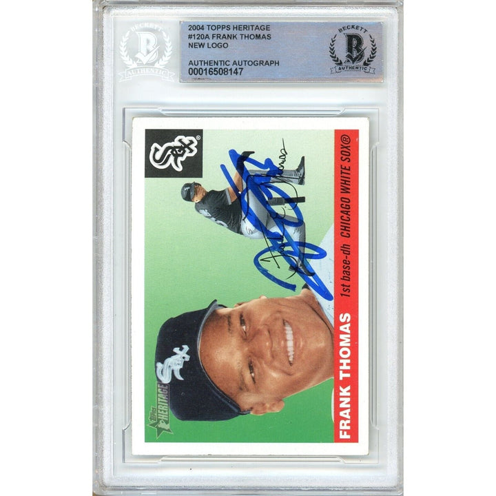Frank Thomas Chicago White Sox Signed 2004 Topps Heritage Card Beckett Auth Auto Slab