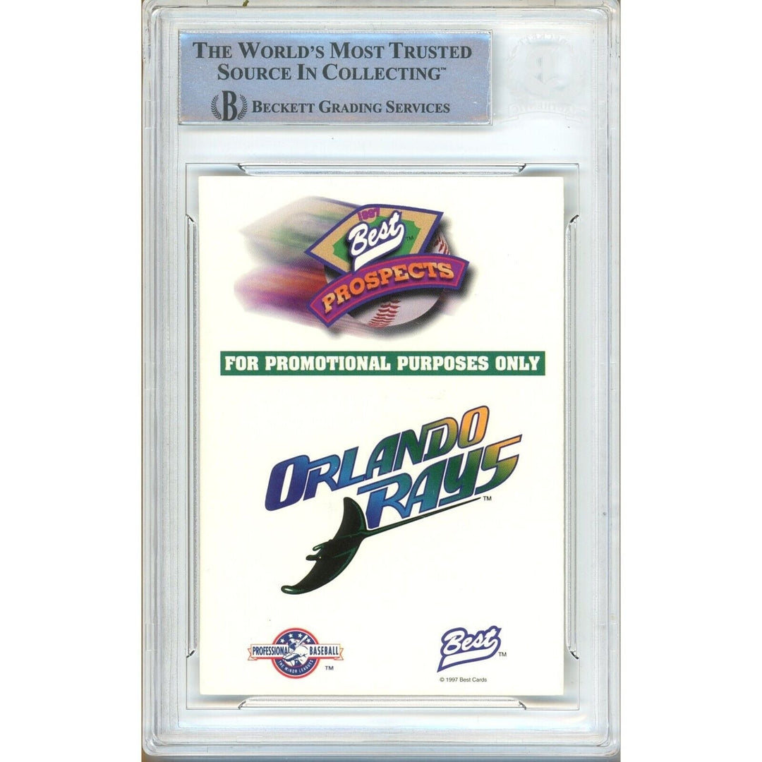Kerry Wood Chicago Cubs Signed 1997 Team Best Promo Baseball Card BAS Auth Auto Slab