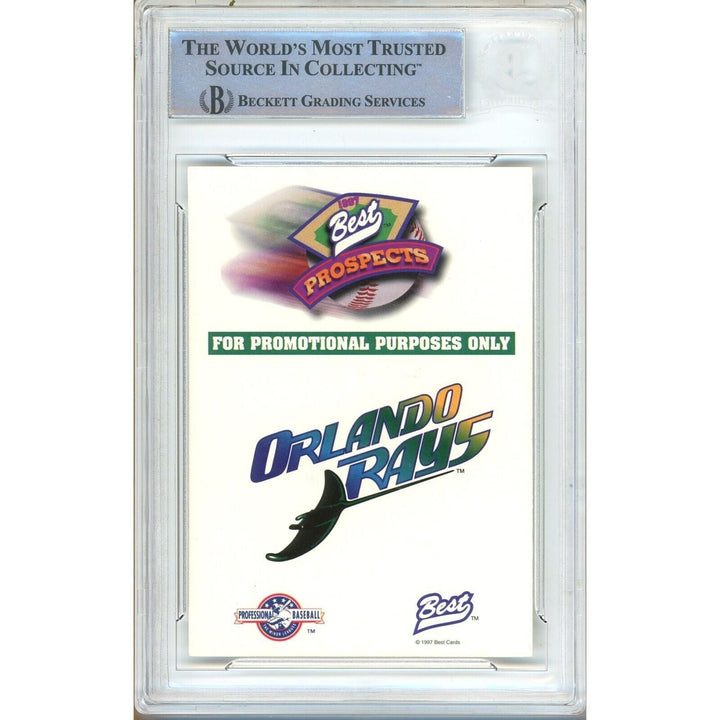 Kerry Wood Chicago Cubs Signed 1997 Team Best Promo Baseball Card BAS Auth Auto Slab