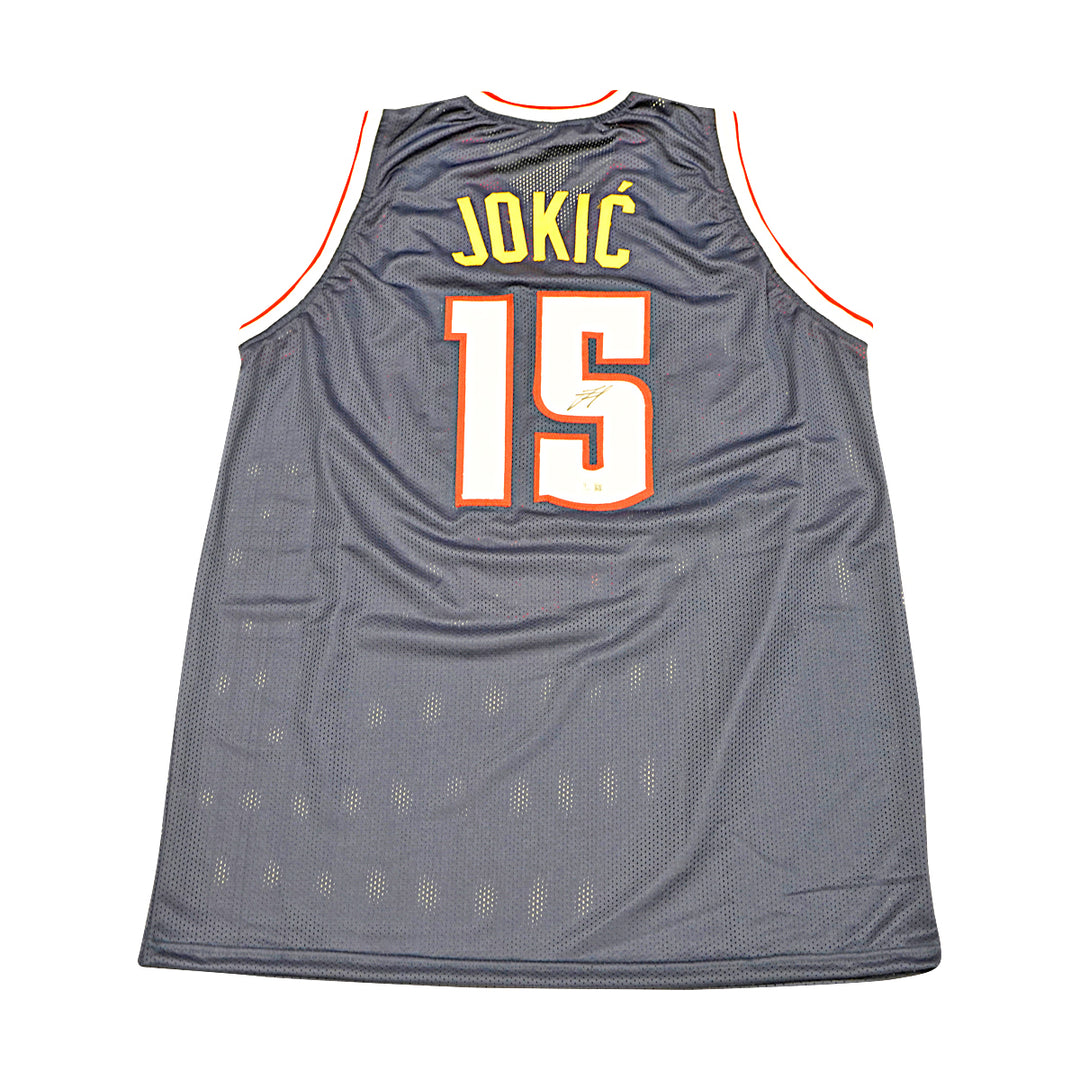 Nikola Jokic Denver Nuggets Autographed Navy Custom Jersey Beckett Holo Only