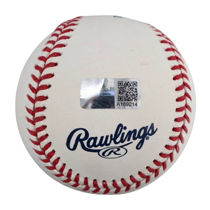 Andruw Jones Braves Yankees Autographed Inscribed HOF Logo Baseball (CX Auth)