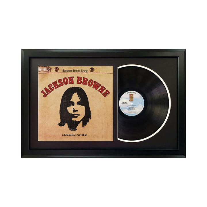 Jackson Browne Saturate Before Using Genuine Vinyl Record & Cover Professionally Framed Display with a Black Mat