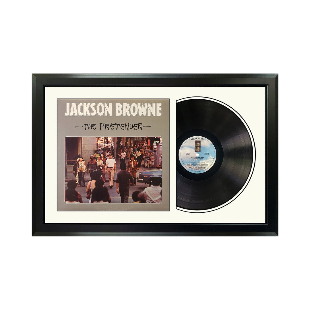 Jackson Browne (The Pretender Genuine Vinyl Record & Cover Professionally Framed Display with a White Mat