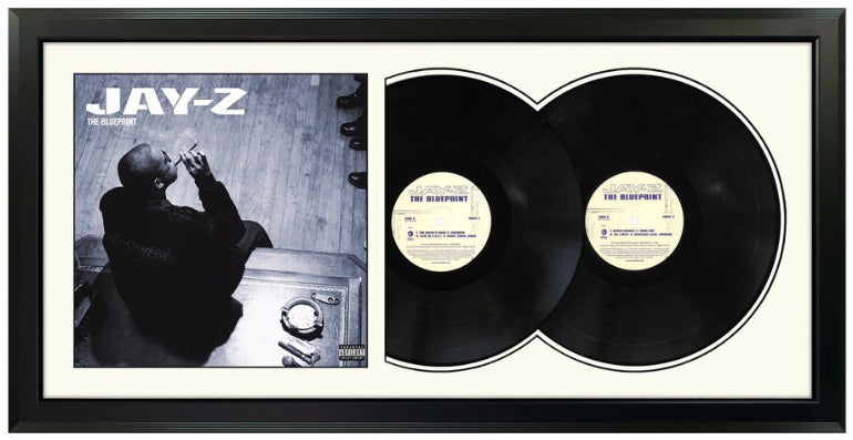 Jay-Z The Blueprint Genuine Double Vinyl Records & Cover Professionally Framed 17.5 x 34.5 Wall Display with a White Mat