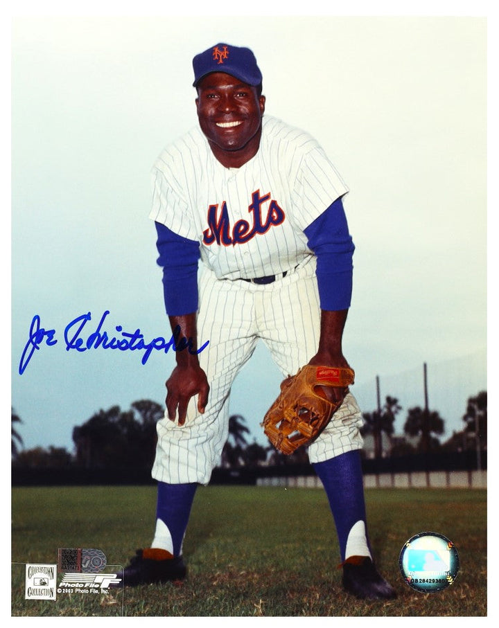 Joe Christopher New York Mets (Played on the Original 1962 Mets Team) Signed Vintage 8x10 Photo (AIV)