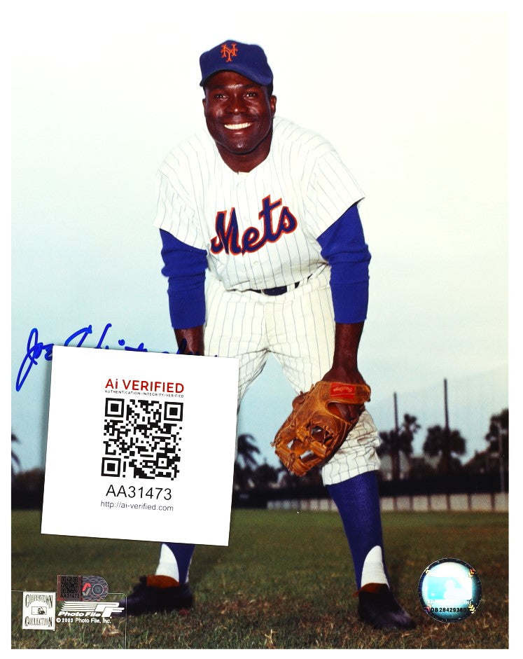 Joe Christopher New York Mets (Played on the Original 1962 Mets Team) Signed Vintage 8x10 Photo (AIV)